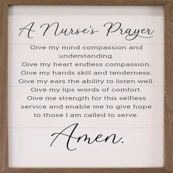 A Nurse's Prayer White